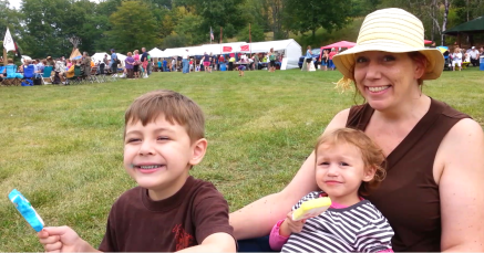 Myself and the kids at a powwow, 2015